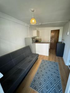 sala de estar con sofá y cocina en Cosy Apartment near City Center, en Dublín