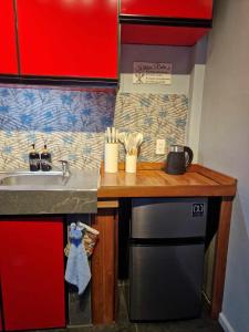 a small kitchen with a sink and a stove at S & R Homes in Tacloban