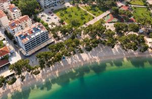an aerial view of a beach and the water at Luxury apartment in Hotel in Makarska