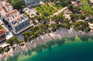 an aerial view of a beach and the water at Luxury apartment Alexandar in Makarska