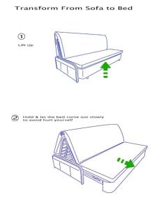 diagrama de sofá cama y marco de cama en Grand Ion Delemen by Emerald Homes en Genting Highlands