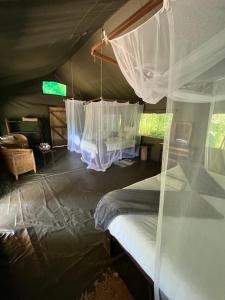 Кровать или кровати в номере Bua River Lodge