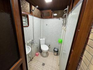 małą łazienkę z toaletą i umywalką w obiekcie BARNO 