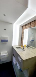 Koupelna v ubytování Helles Zimmer im Loft