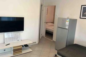 TV a/nebo společenská místnost v ubytování Apartman Gajac near Zrce