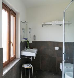 a bathroom with a sink and a toilet at Ca' Nadin Agriturismo in San Damiano dʼAsti