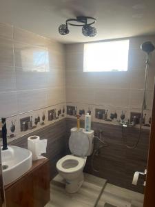 ein Bad mit einem WC und einem Waschbecken in der Unterkunft Chalet villa familiale in Imouzzer du Kandar