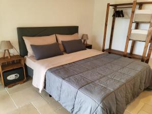sypialnia z dużym łóżkiem z drabiną w obiekcie Casa Natura 40 w mieście Parghelia