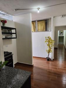 an empty living room with a plant in the middle at GYWEL1214 3 in San Salvador