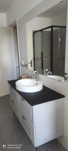 a bathroom with a sink and a mirror at ROSI HOME in Negrar
