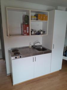 Kuchyň nebo kuchyňský kout v ubytování Apartment bei der Windmühle