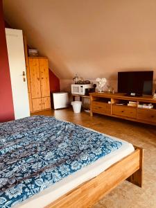 Postel nebo postele na pokoji v ubytování Ferienunterkunft Ostsee Rostock
