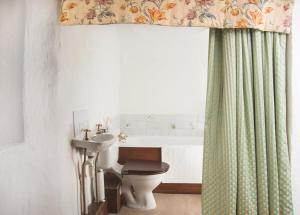 ein Badezimmer mit Toilette und Waschbecken in der Unterkunft Bratton Mill Farmhouse in Bratton Fleming + 29 Fotos