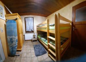 Pokój z 2 łóżkami piętrowymi w pokoju w obiekcie Ferienwohnung Schlothauer 2 w mieście Ruhla
