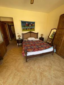 1 dormitorio con 1 cama en una habitación en فيلا للرفاهية Blu Lagon, en Ras Sedr