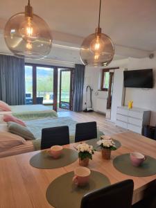 Telewizja i/lub zestaw kina domowego w obiekcie APARTAMENT Z POMOSTEM nad Jeziorem Czorsztyńskim