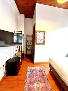 uma sala de estar com uma cama e um tapete em DIMORA HOTEL em Istambul