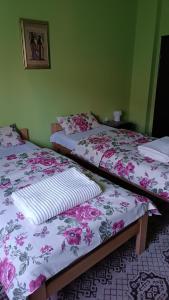 two beds sitting next to each other in a room at Apartman "Dom Stankovića" in Pirot