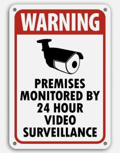 a sign that readswarning premises monitored by hour video surveillance at B6 Best Value on Private Bedroom with Private Bathroom in Little Havana, Miami in Miami