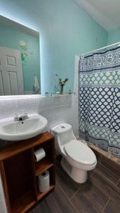 Vonios kambarys apgyvendinimo įstaigoje Cabaña Vista Verde