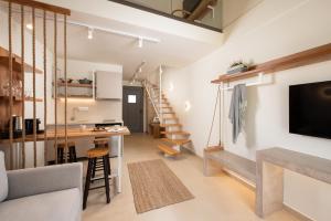 Eldhús eða eldhúskrókur á Theros Serenity Suites
