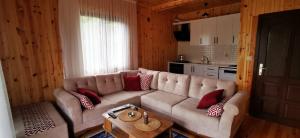 - un salon avec un canapé et une table dans l'établissement Kozalak Forest Mansion, à Akcaabat