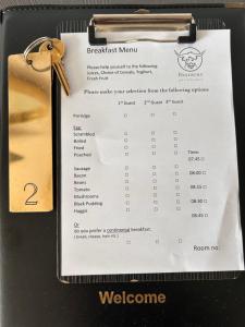 Certifikát, hodnocení, plakát nebo jiný dokument vystavený v ubytování Braeburn Guesthouse