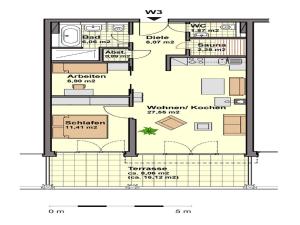 Grundriss der Unterkunft Ferienwohnung Silbermöwe
