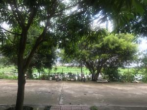 un parque con bancos y árboles en un campo en Hải Lê Tam Coc Happy Homestay, en Ninh Binh 14 fotos más