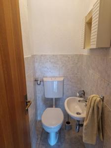 a bathroom with a toilet and a sink at Apartments Pavle in Barušić