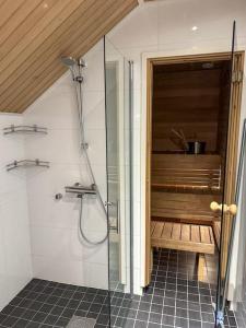 Kúpeľňa v ubytovaní Private rooftop apartment with sauna in the city centre