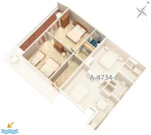 Půdorys ubytování Apartments by the sea Podaca, Makarska - 4734