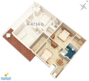 Půdorys ubytování Apartments by the sea Podaca, Makarska - 4734