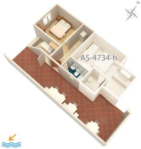 Půdorys ubytování Apartments by the sea Podaca, Makarska - 4734