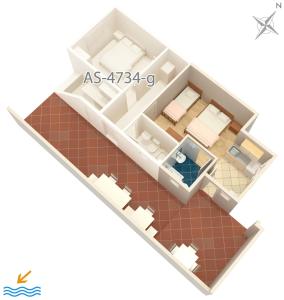 Půdorys ubytování Apartments by the sea Podaca, Makarska - 4734