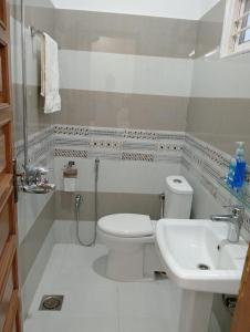 a bathroom with a toilet and a sink at Radiant Guest House 1 in Islamabad
