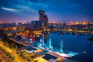 Widok na miasto Gdynia z tego apartamentu
