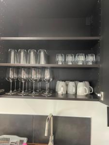 Příslušenství pro přípravu čaje a kávy v ubytování grand duplex rénové