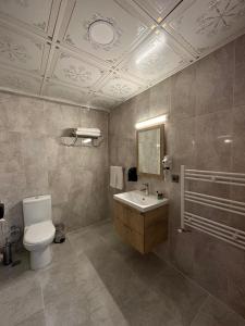 ein Bad mit einem WC und einem Waschbecken in der Unterkunft Orient Hotel in Van