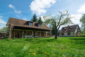 a house in a field with a green yard at Villa Pod Koniem in Kazimierz Dolny