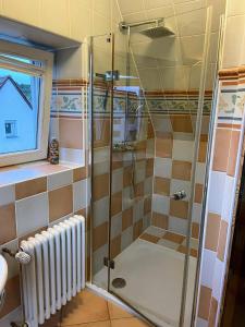 Heimsheim的住宿－L8 Street - Heimsheim，浴室里设有玻璃门淋浴