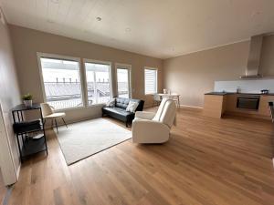 Setusvæði á Private, comfortable apartment , Sauna, 2 bedroom