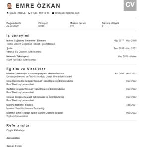 uma imagem de uma página de um site com um documento em ONKA OTELCİLİK TURİZM TİCARET LİMİTED ŞİRKETi em Istambul