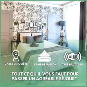 Katil atau katil-katil dalam bilik di LA HALTE TROYENNE - Gare - Parking - Confort & Cosy - RENT IMMO