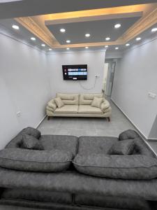 a living room with a couch and a flat screen tv at Sultanahmet private home in Istanbul