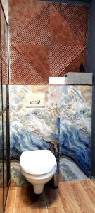 een badkamer met een toilet en een schilderij aan de muur bij Mogosoaia High Living Mansion in Chitila