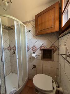 a bathroom with a toilet and a shower at Il Collicello in Narni