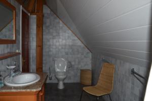 a bathroom with a sink and a toilet at Gyöngy Villa in Fonyód