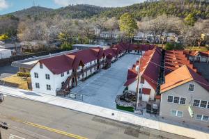 an aerial view of a town with buildings at Best Court in Hot Springs