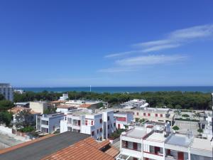 una vista aérea de una ciudad con edificios y el océano en Appartamento Campomarino Lido lungo di mare, en Campomarino